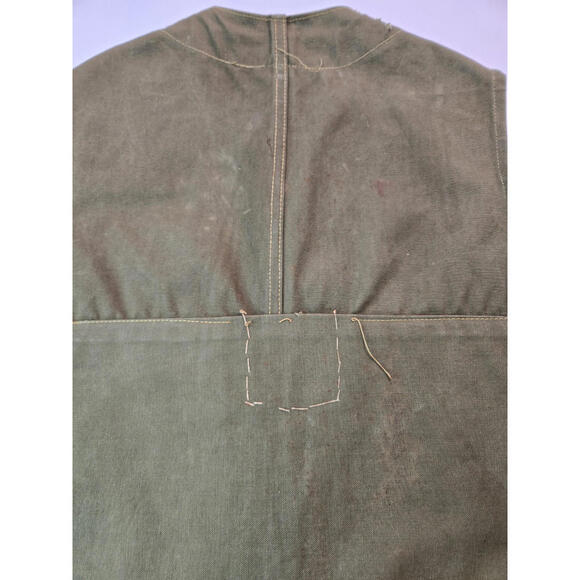 JC Higgins Sears Vintage 1940s Olive Green Canvas Hunting Vest Mens Medium M - Picture 6 of 9